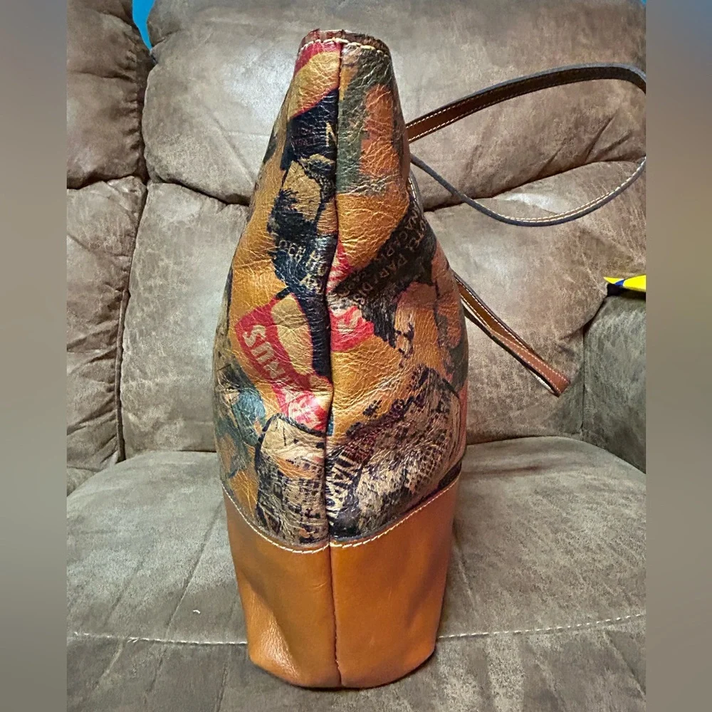 Patricia Nash Napoli Map Leather Tote
